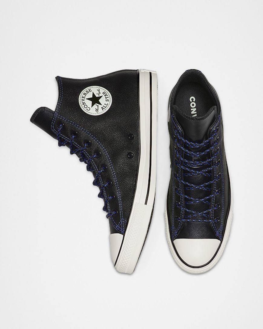 Tenisi Inalti Barbati Converse Tumbled Piele Chuck Taylor All Star Negrii Albastru Regal | RO ETH0Q631